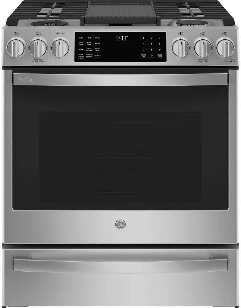 GE Profile 5.6 cu ft Dual Fuel Range - Stainless Steel