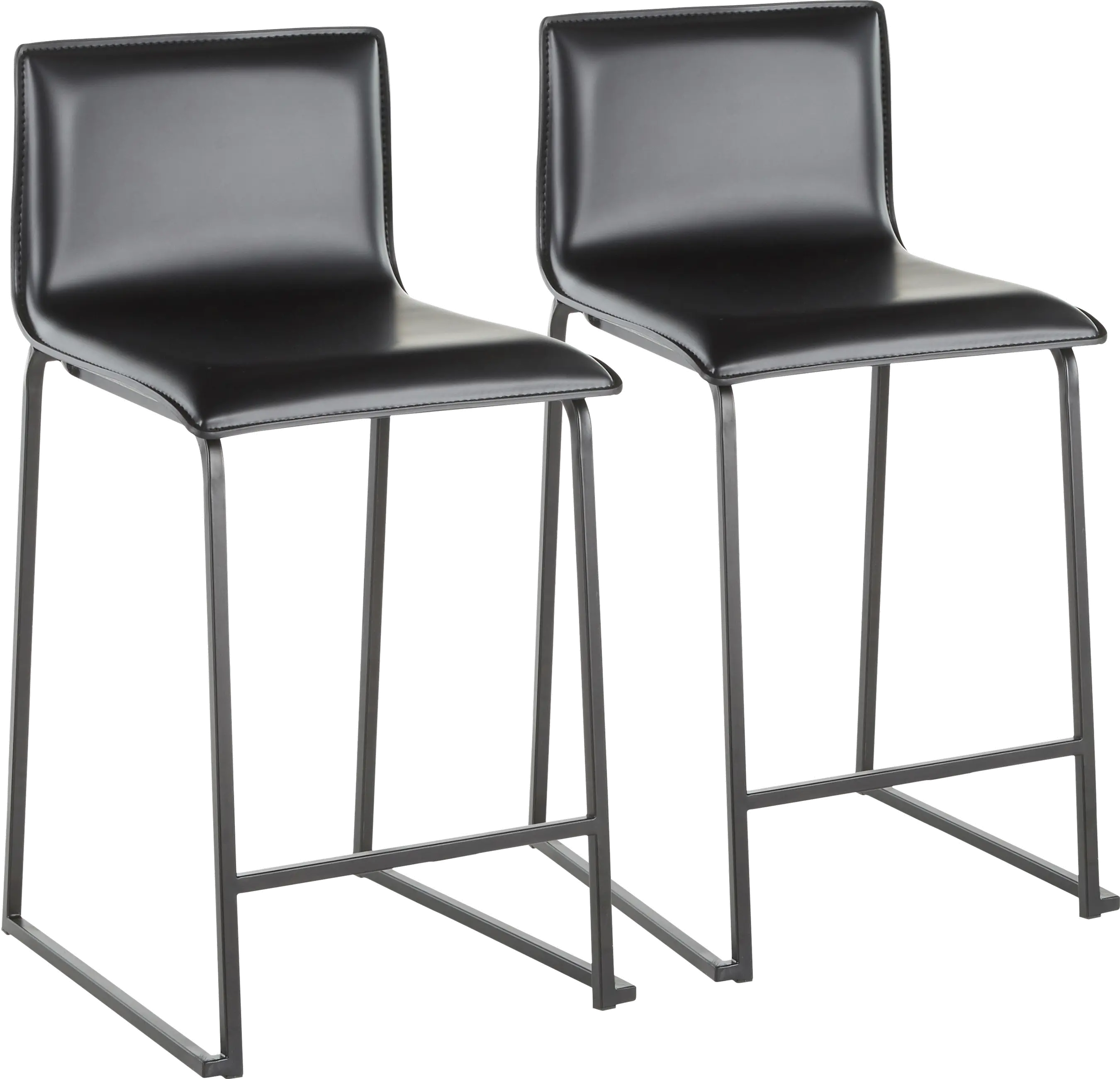 B26-MARAUP BKBK2 Black Upholstered Counter Height Stool (Set of 2) - Mara-1