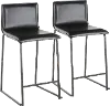 B26-MARAUP BKBK2 Black Upholstered Counter Height Stool (Set of 2) - Mara