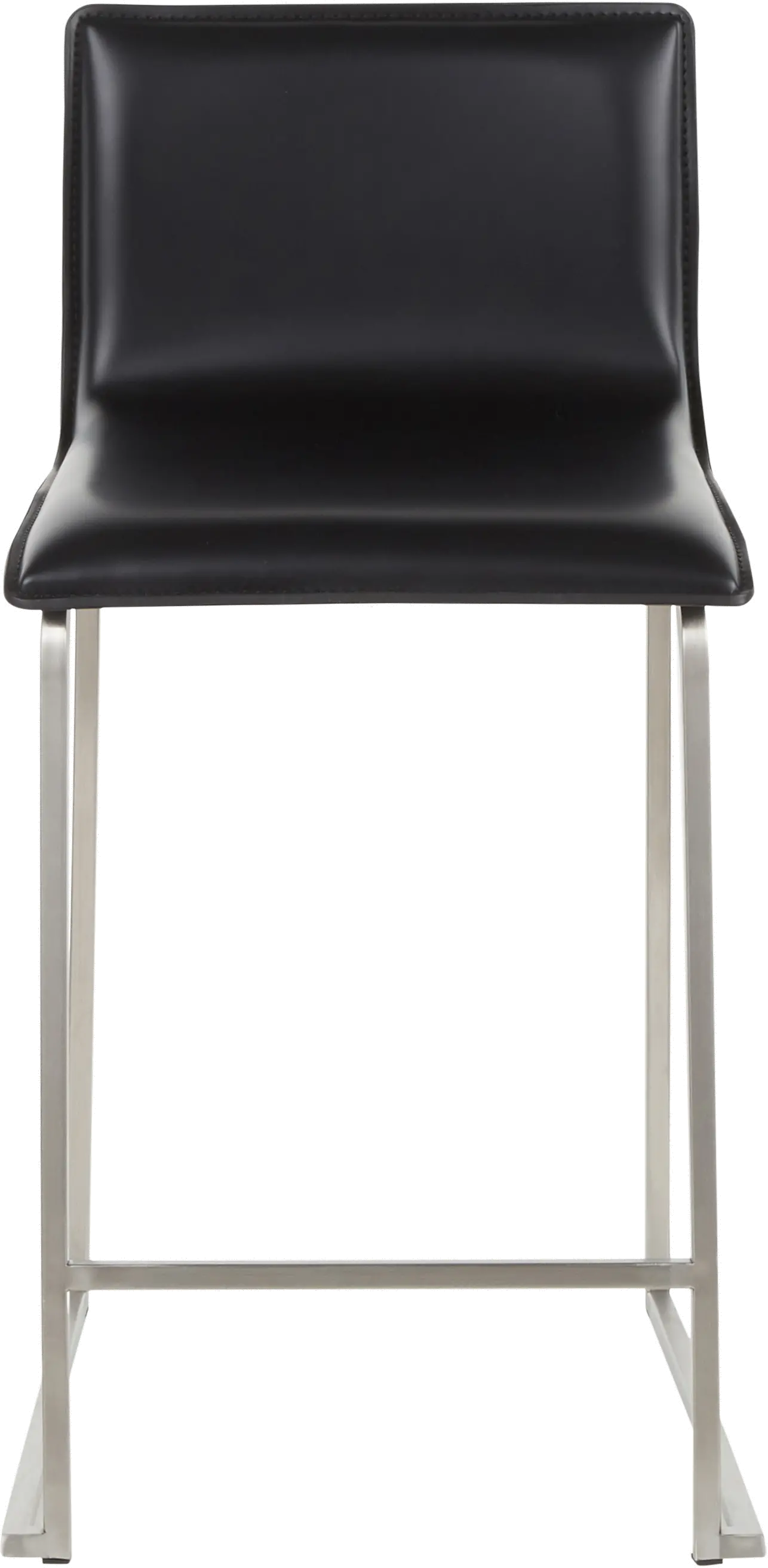 B26-MARAUP SSBK2 Black and Silver Upholstered Counter Height Stool (Set of 2) - Mara-3