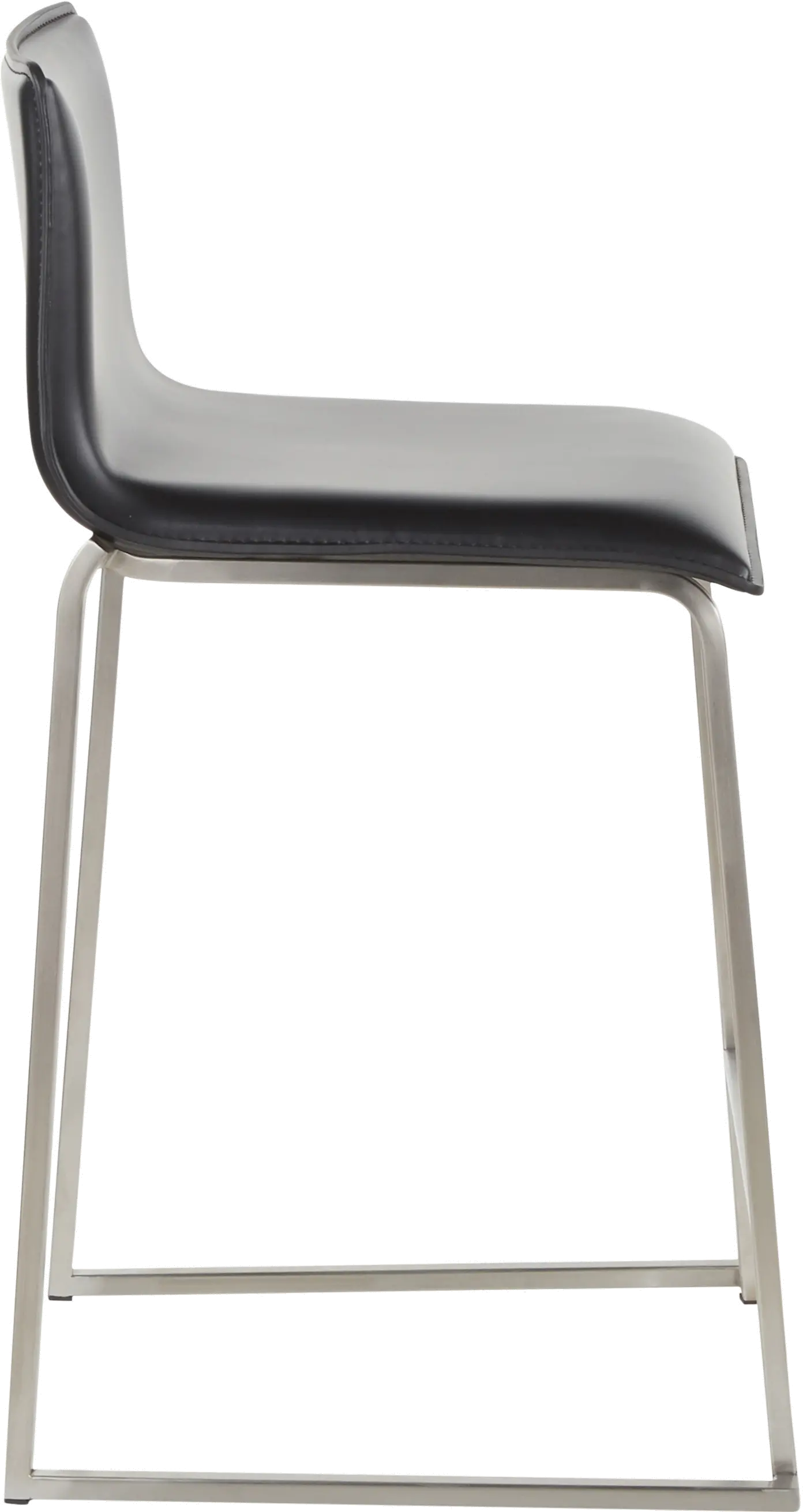 B26-MARAUP SSBK2 Black and Silver Upholstered Counter Height Stool (Set of 2) - Mara-4
