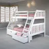 White Twin over Full Bunk Bed with Storage Drawers - Mission