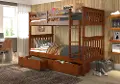 Craftsman Espresso Brown Twin-over-Twin Bunk Bed with Storage