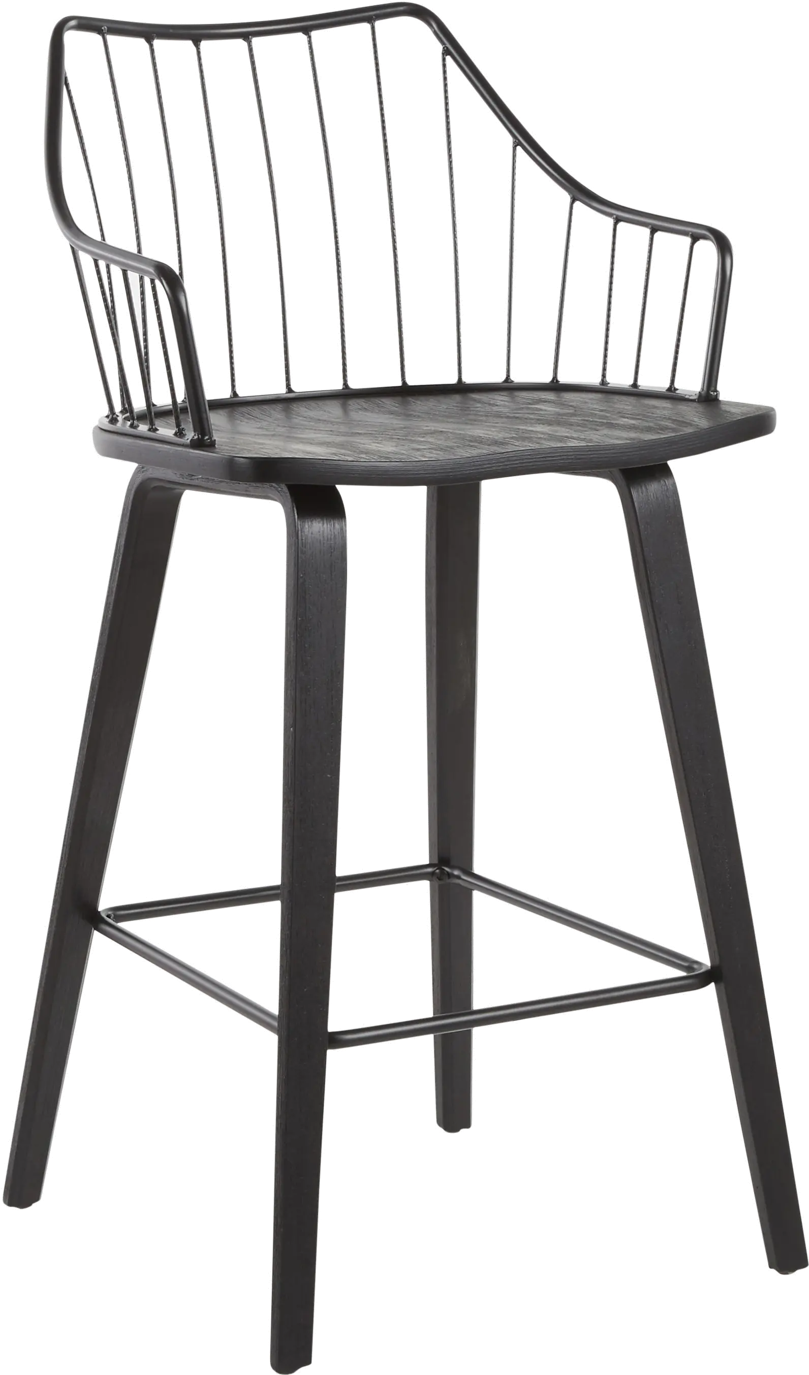 B26-WINSTN BKBK Winston Black Counter Stool-1