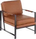 CHR-FRANKPAD BKCAM Contemporary Camel Brown Faux Leather Arm Chair - Franklin