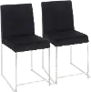 DC-HBFUJI SSVBK2 Fuji Silver Dining Chair, Set of 2