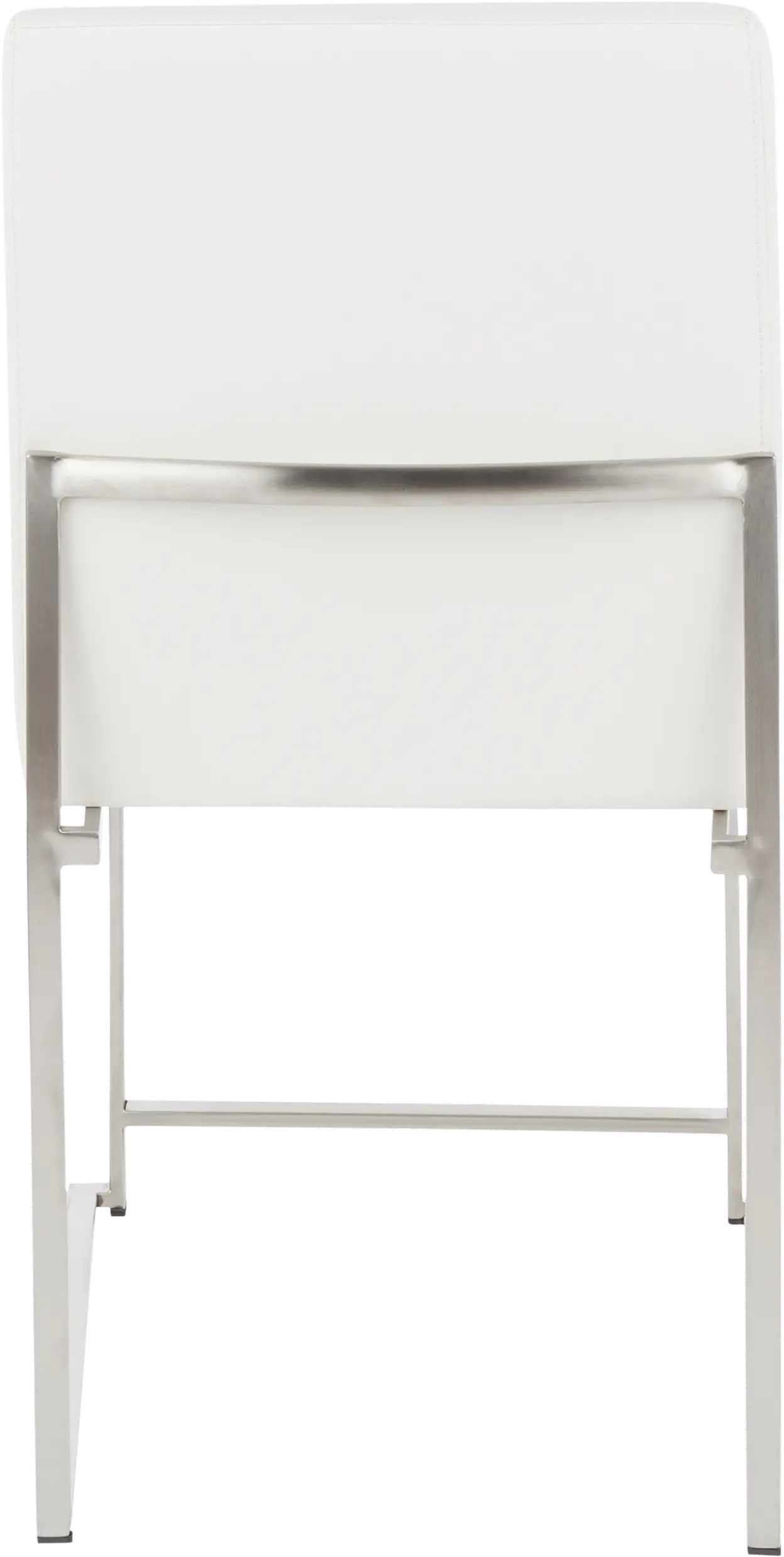 DC-HBFUJI SSW2 Fuji White and Silver Leather Dining Chairs, Set of 2-4
