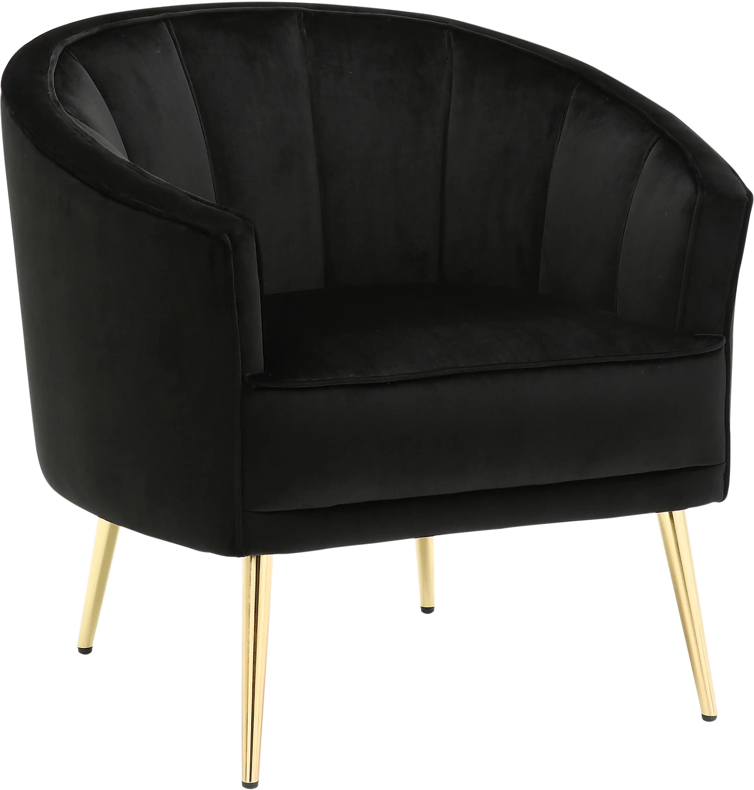 CHR-TANIA AU+BK Tania Black Velvet Glam Accent Chair-1