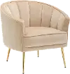 CHR-TANIA AU+CHMP Tania Champagne Velvet Glam Accent Chair