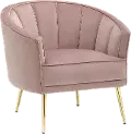 CHR-TANIA AU+PK Tania Blush Pink Velvet Glam Accent Chair