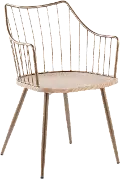 CH-WINSTON ANCUWW Winston Farmhouse Copper Metal and White Washed Wood Chair