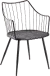 CH-WINSTON BKBK Winston Farmhouse Black Metal and Black Wood Chair