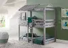 Rustic Gray Twin over Twin Bunk Bed - Tree Fort