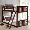 Cappuccino Brown Twin over Twin Floor Bunk Bed