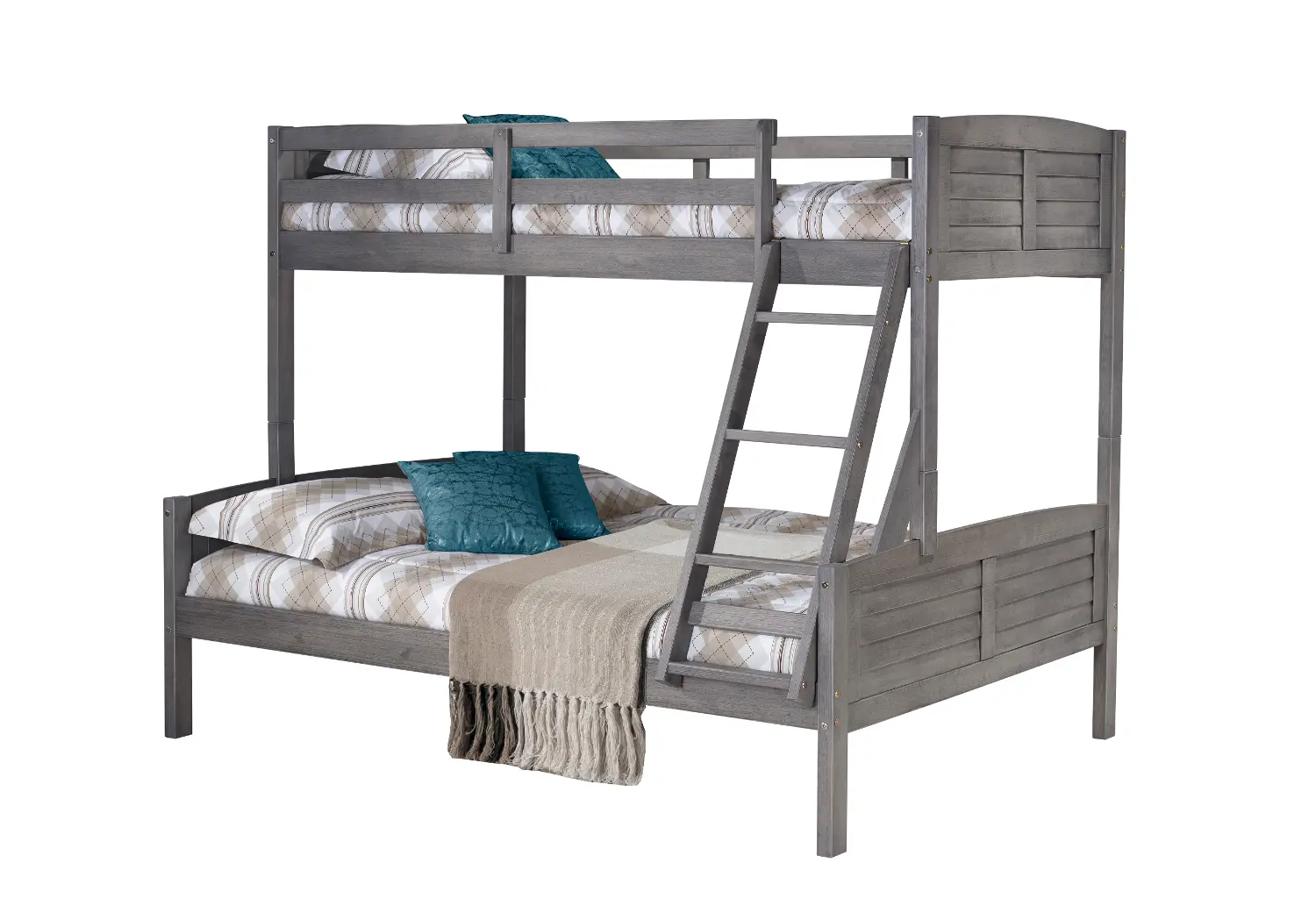 Antique Gray Twin over Full Bunk Bed - Louver-1