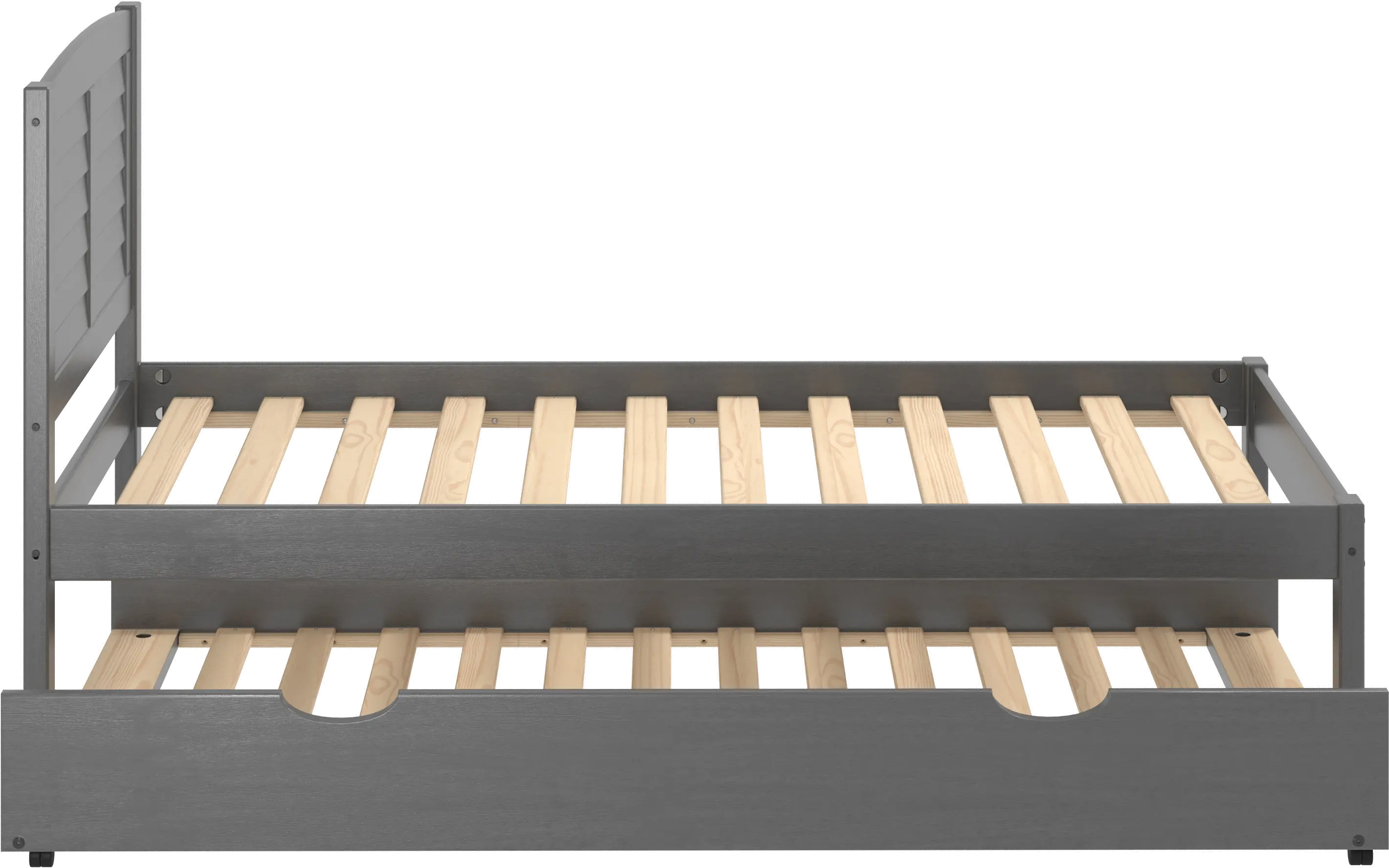 Antique Gray Twin Platform Bed - Louver-12