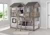 Rustic White Twin over Twin Bunk Bed - Tower