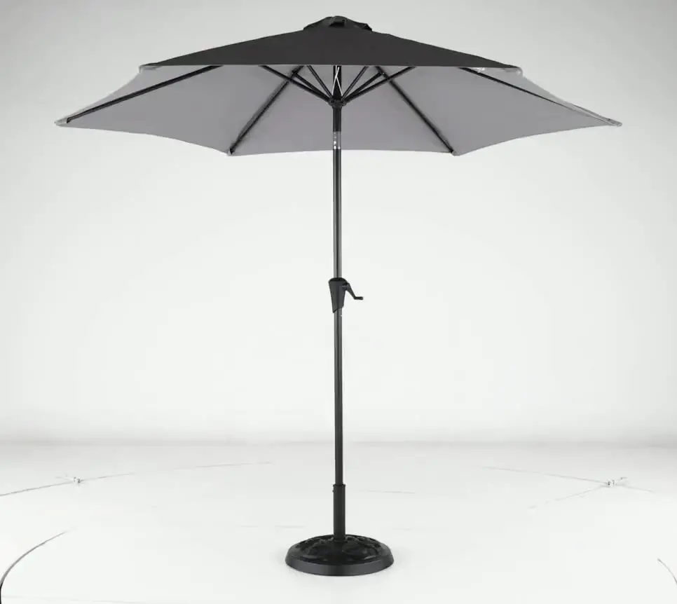 Gray 9' Pole Umbrella with Bag-7
