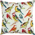 22 Multi Brights Bird Indoor-Outdoor Throw Pillow