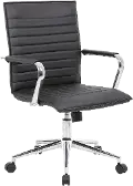 Boss Black Vinyl Hospitality Office Chair