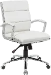 Boss White And Chrome Office Chair