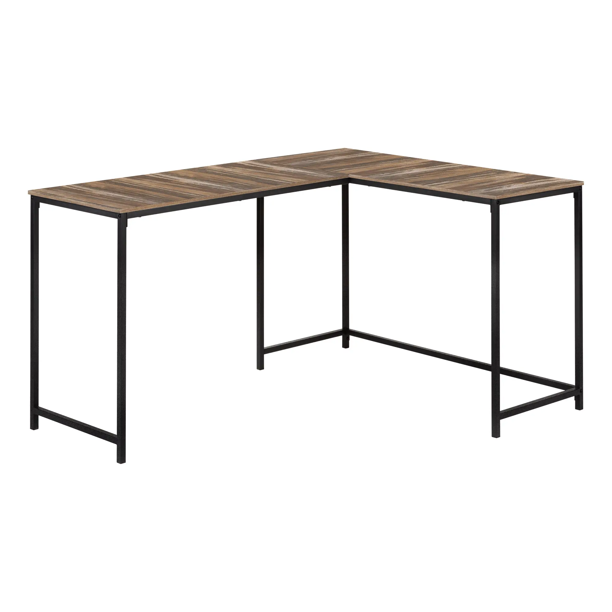 Lindzee Brown and Black L-shaped Desk-1