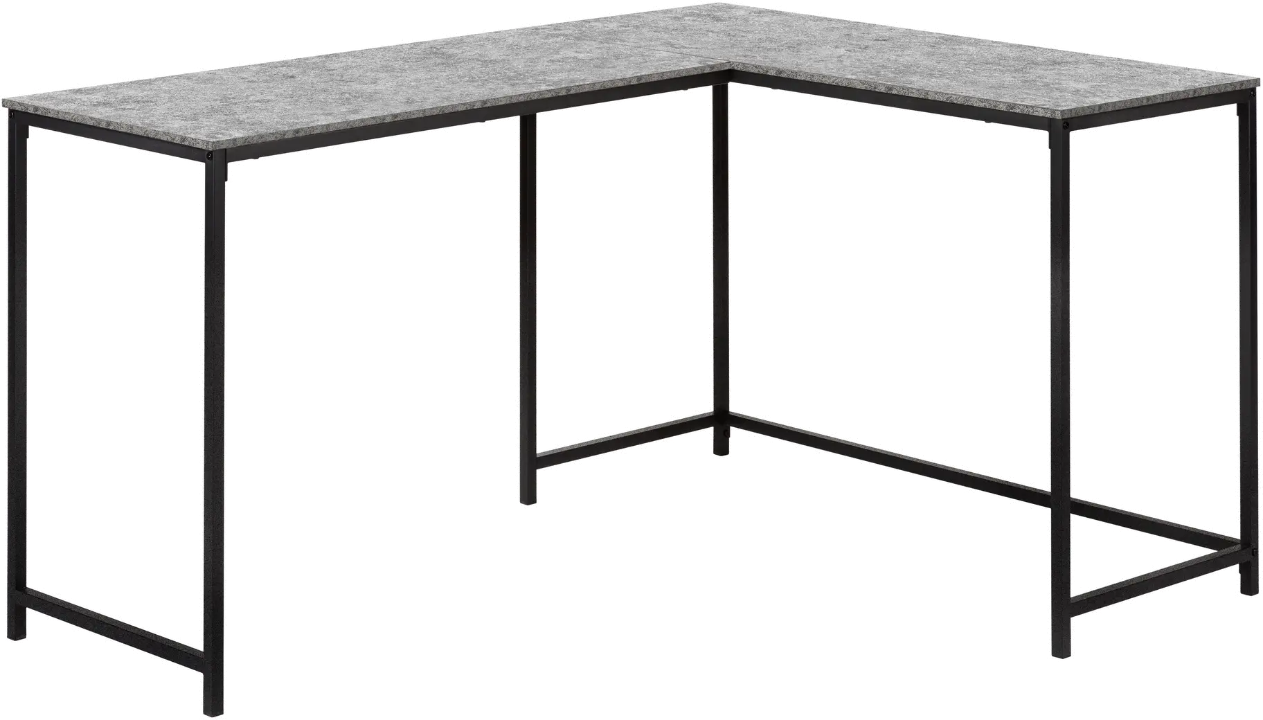 Lindzee Stone Top and Black L-Shaped Desk-1