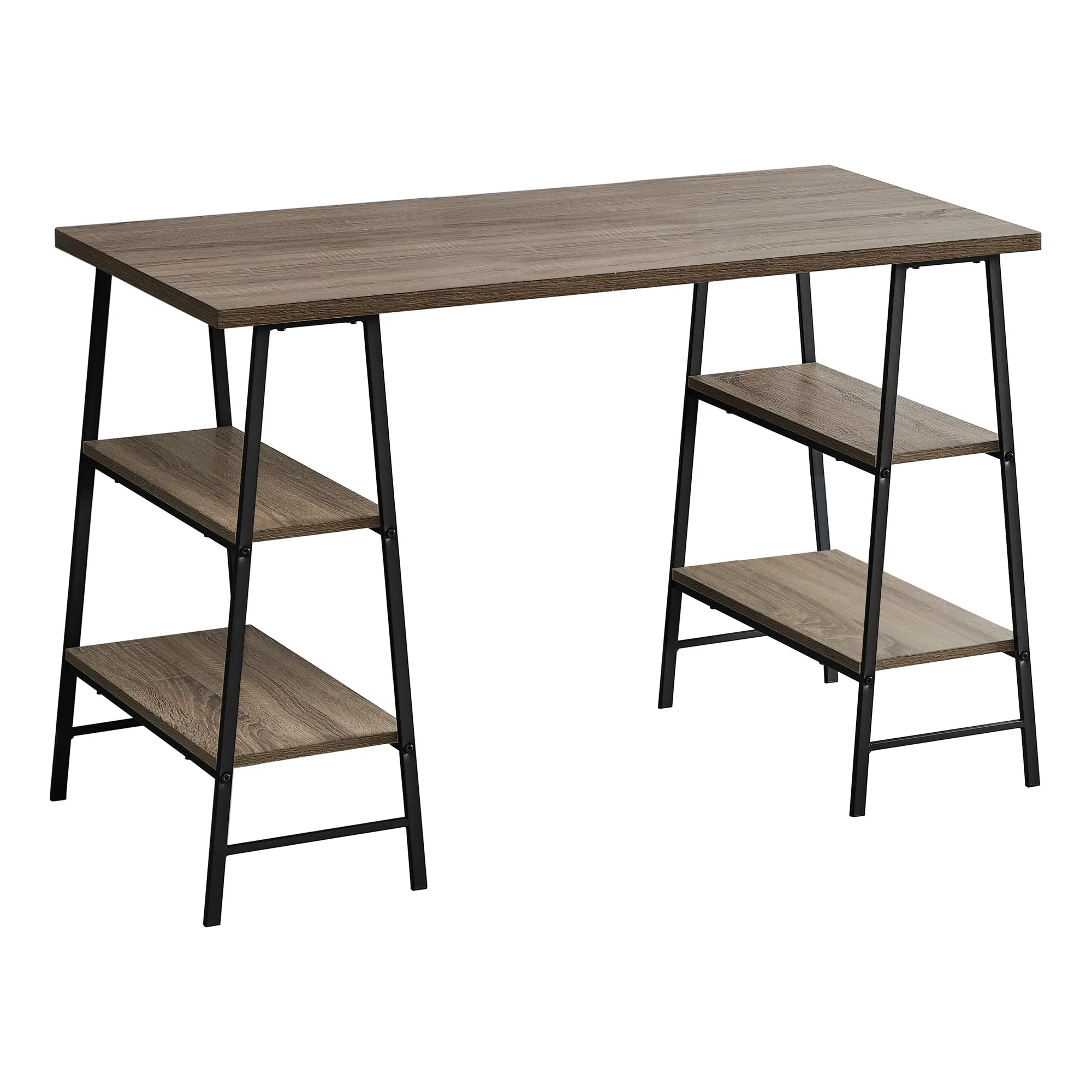 Industrial Brown and Black Computer Desk-1