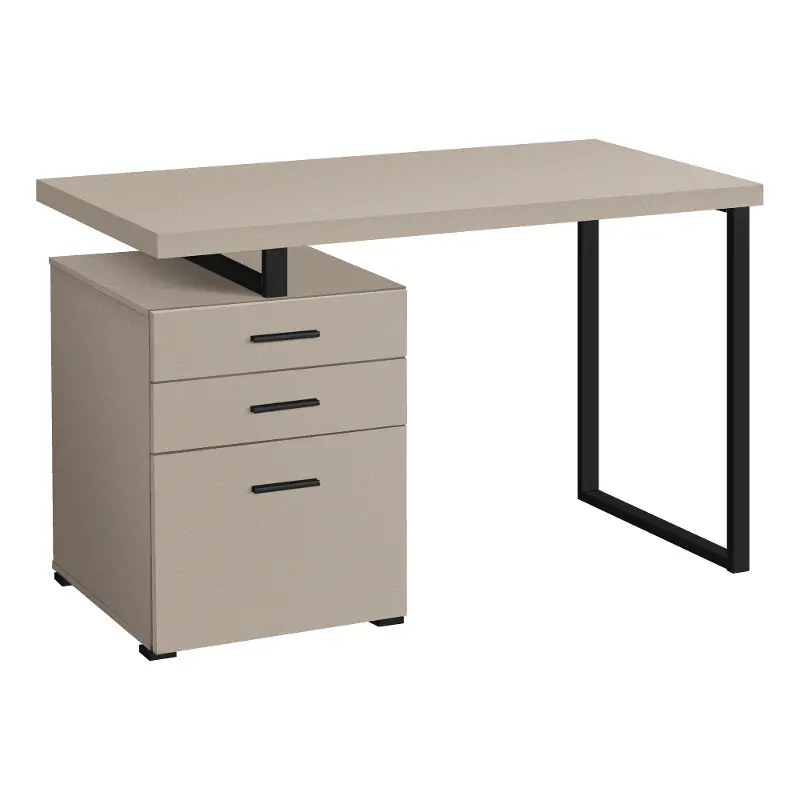 Taupe and Black Computer Desk