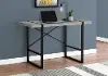 Concrete and Black Thick Panel Computer Desk