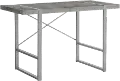 Concrete and Silver Thick Panel Computer Desk