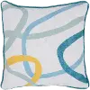 Blue and Multi Color Indoor-Outdoor Throw Pillow