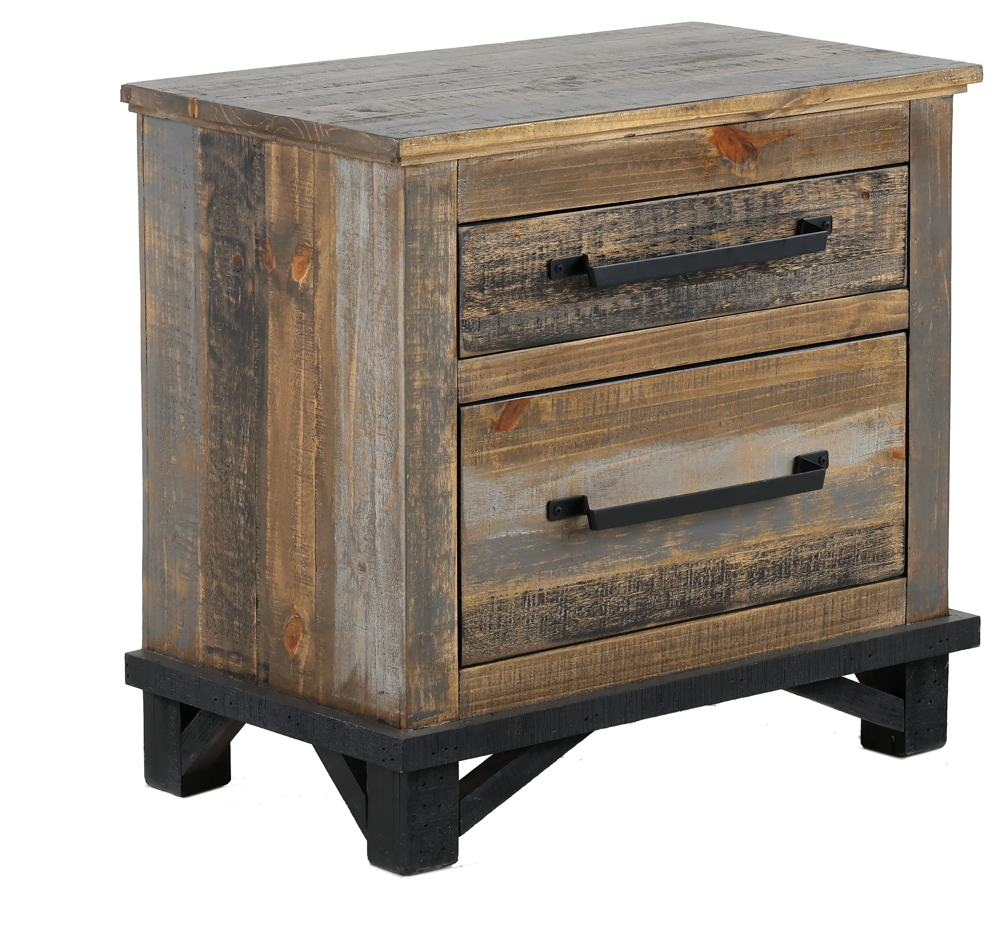 Loft Rustic Pine Nightstand-1