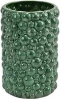 12 Inch Textured Green Glossy Vase