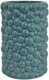 12 Inch Textured Blue and Glossy Vase
