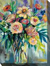 Multi Color Floral Showoffs Patio Canvas Outdoor-Indoor Wall Art