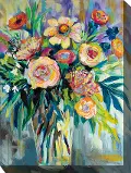 Multi Color Floral Showoffs Patio Canvas Outdoor-Indoor Wall Art