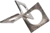 9 Inch Linked Square Silver Metal Tabletop Sculpture
