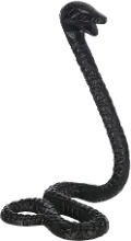10 Inch Black Metal Snake Sculpture