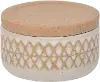 Sand Ceramic X-Design Lidded Jar