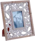 Light Brown Wood 5x7 Picture Frame with White Cut Outs