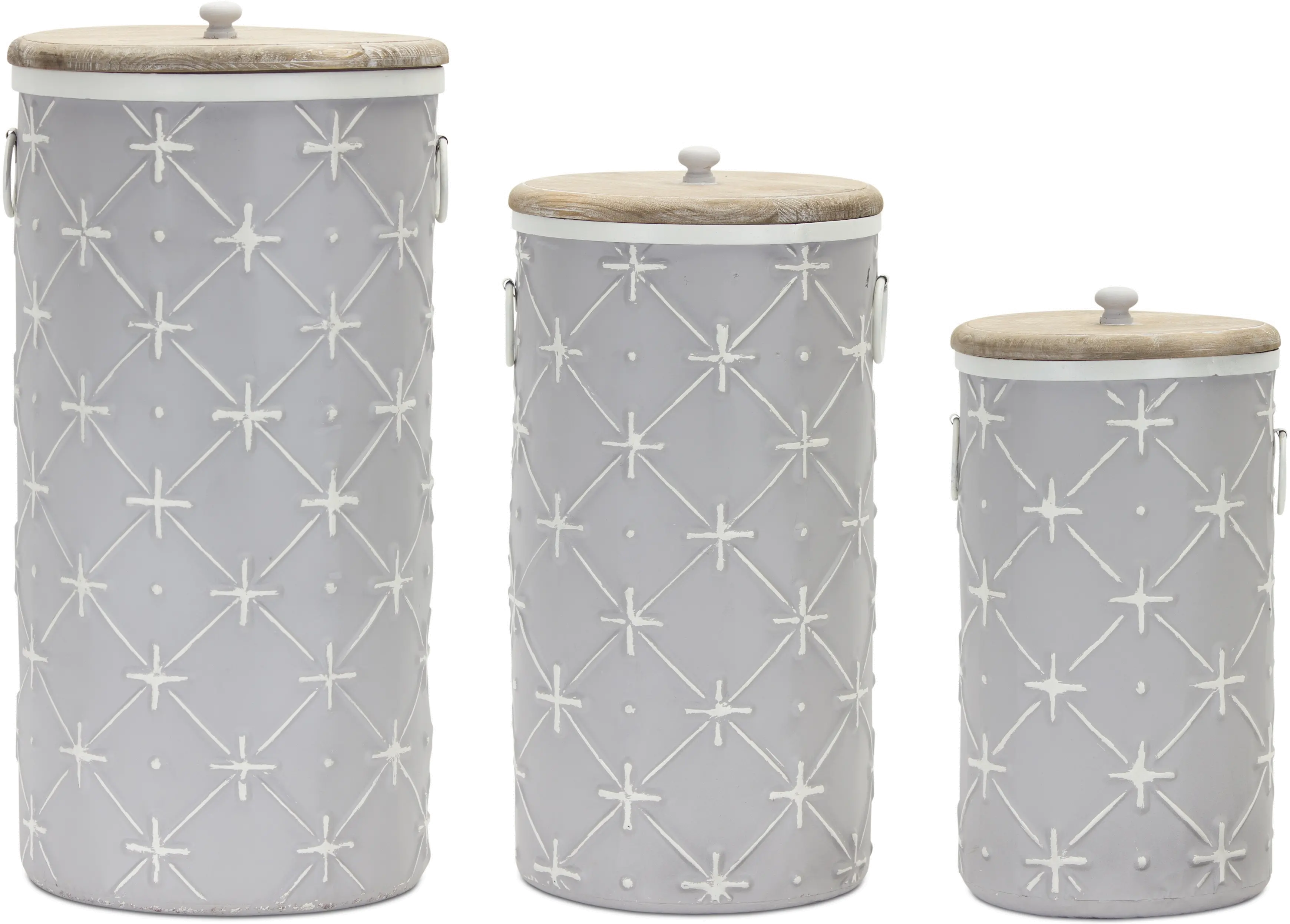 20 Gray Iron and Wood Canister - Monet-1