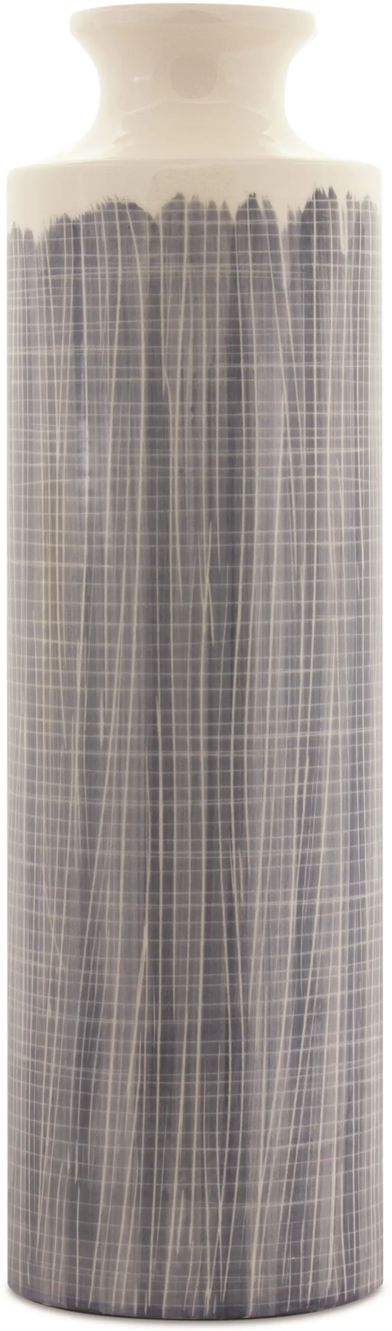 Cream and Gray 24 Inch Terracotta Vase