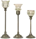24 Glass and Metal Candleholder - Marigold