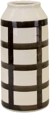 Cream and Brown Terra Cotta 10.5 Inch Vase - Windowpane