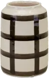 Cream and Brown Terra Cotta 8 Inch Vase - Windowpane
