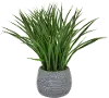 Faux Green Plant Arrangement in Gray Planter