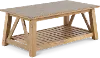Riverside Burlap Brown Coffee Table