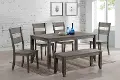 Weathered Gray 6 Piece Dining Room Set - Sean
