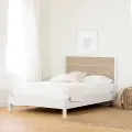 13214 White and Elm Full Platform Bed with Headboard - South Shore